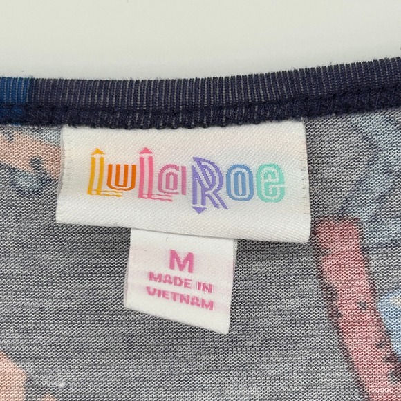 LuLaRoe Tunic Top Oversized M Navy Blue Patriotic Uncle Sam Hat Stars 4th July - Picture 3 of 7